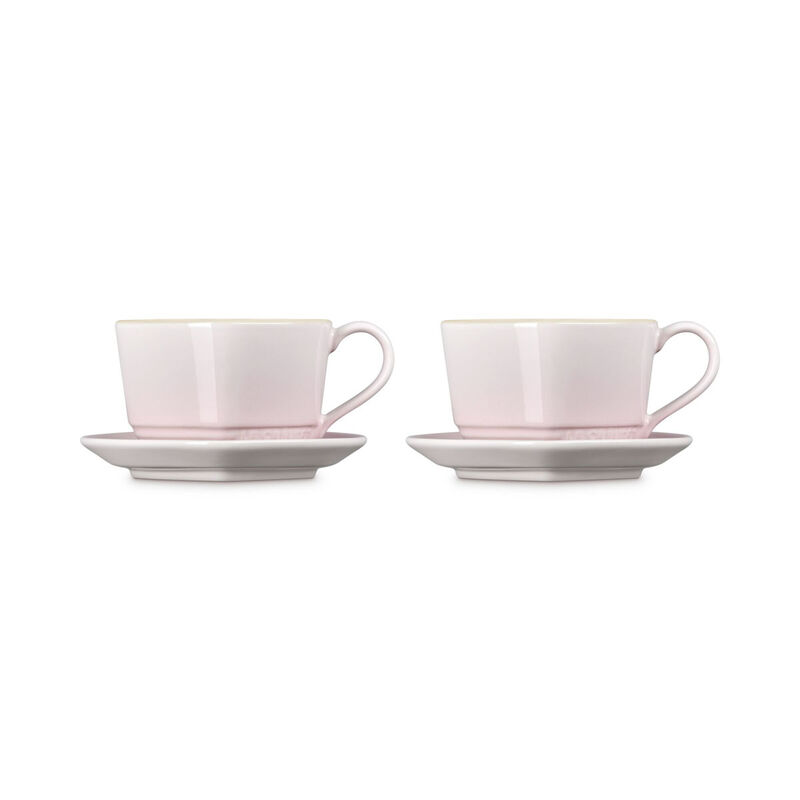 Le Creuset Stoneware Set of 2 Heart Mugs with Saucers image number 7